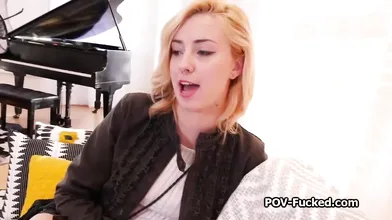 Playful blonde amateur craves for dick on camera POV style