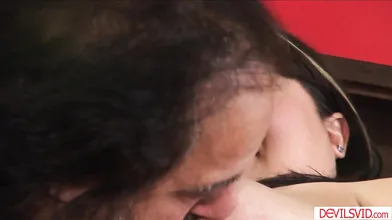 Big tits hairy asian sucks old mans big cock and gets fucked