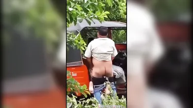 Mexican girl gets Creampie in golf cart