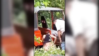 Mexican girl gets Creampie in golf cart