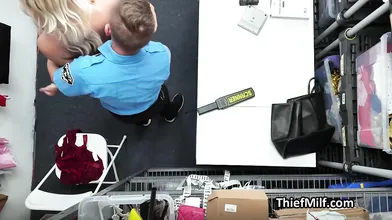 This tall thief milfs jugs are perfect for the horny mall cop