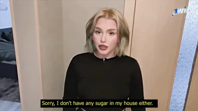 Fixing my crazy neighbor's car made my stiffy race to her door, where she demand