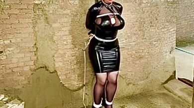 Slut BallGagged Bound Bondage Wearing Shiny PVC Fetish Porn