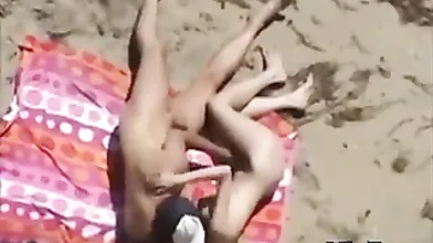 Horny Couple Watched Fucking At The Beach