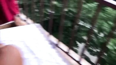 Public Balcony Anal with a Sexy Blonde Teen