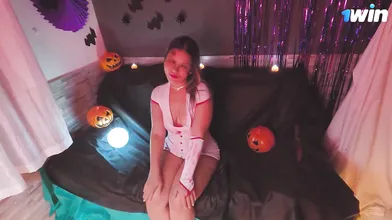 Gothic nurse obeying up a super porking molten arse on Halloween - a gonzo porn