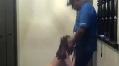 Blowjob and swallow for the pizza delivery guy