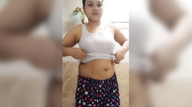 Chubby Milf Gets Naked in Bathroom