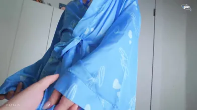 The hottest Sultry cowgirl POV with thick bum blow-job and first taste of cum -