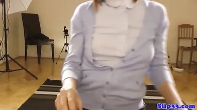 British teen cocksucks and rides old man