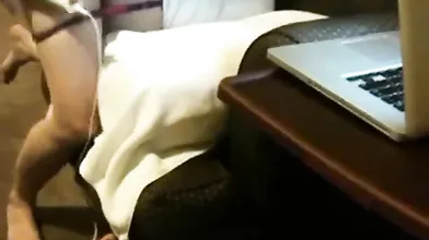 Girl's Solo Webcam Show for a Stranger, Filmed by Husband