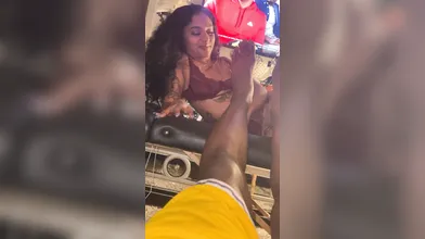 Chinese submissive licks my feet like a nice little toy