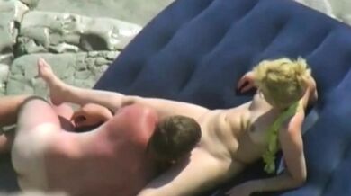my mom and her lover on a private beach