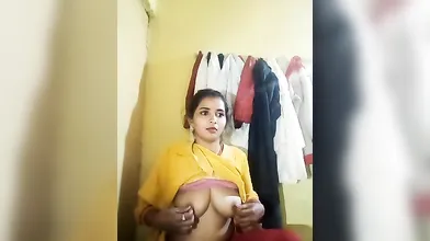 Gouthami reddy manthena showing & pinching her nude milky boobs & sexy Pink bra