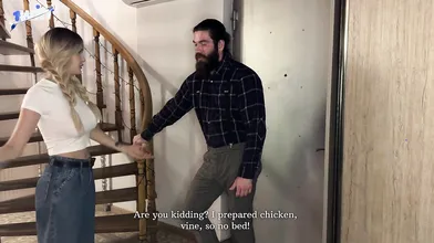 Slim perky tits, handsome blonde stepsister offers ass-fuck and messy female por