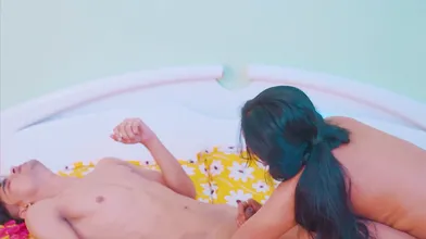 Stepbrother Masturbating On Bed And Caught By Her Stepsister