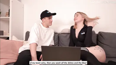 Won a fellatio from a warm light-haired in a dispute - hottest XXX!