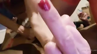 Amateur redhead slut gives a great pov blowjob