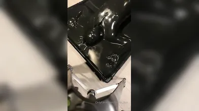 two women fetish latex asslicking and anal mff