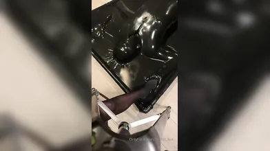 two women fetish latex asslicking and anal mff