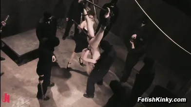 Blonde Sarah Jane Ceylon Bound And Fucked By Masked Men In Intense Dungeon Fantasy