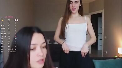 Redhead And Brunette Lesbians Get Down