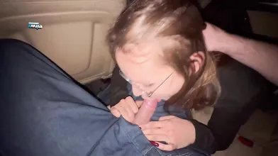 Hot POV blowjob with spunk in mouth during a wild rail with playmates - unbeliev