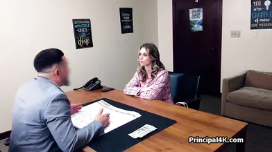 Housewifes deep oral skills save the day at the head teachers office