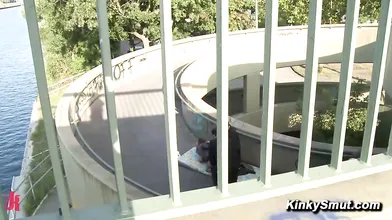 Slutty Milf Susi Carries Mattress For Public Bondage Sex And Blowjobs On City Streets