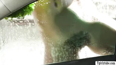 Slut carwashers give this customer a extra anal