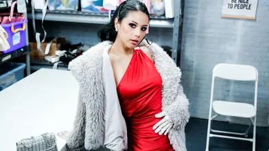 High class milf ends up throating officer for stealing earrings