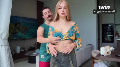 Time-freezing TV remote and gorgeous Asian gf - hottest XXX blowjob!