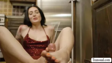 Bride to be cheater fucked by TS guests