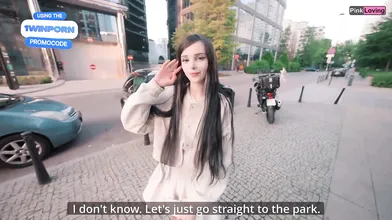 Hot gal drains in crowded cafe and pavement, with blowage in public! - pinklovin