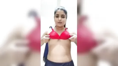Gouthami reddy manthena removing chudidar showing Red sexy bra and milky boobs