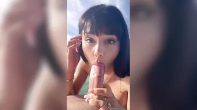Hot Brunette Sucking My Fat Meat On The Boat