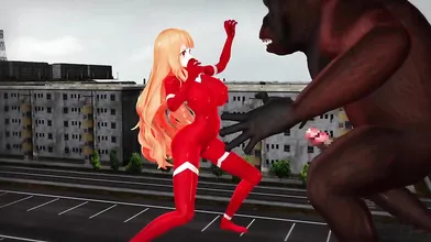 Super Heroine Vs Giant Ape
