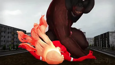 Super Heroine Vs Giant Ape