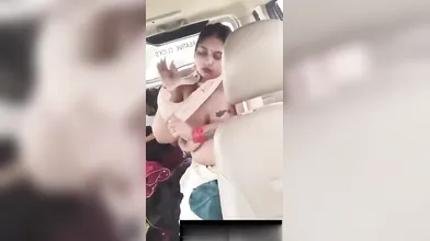 Desi Aunty Dress Change In Car Outdoor