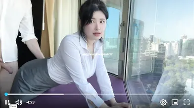 Chinese Woman With Big Tits Fucks From Behind In Clothes