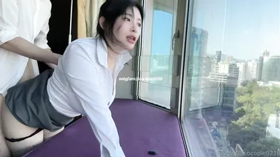Chinese Woman With Big Tits Fucks From Behind In Clothes