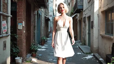 Marilyn Monroe： Under White Dress (AI-Generated