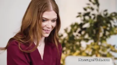 Masseuse in training scissoring with spicy redhead milf client