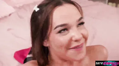 Fucking my stepsis while shes blindfolded