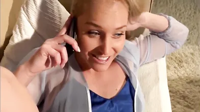 Stepson Cums Inside His Stepmom While She Phone Talking - Kathia Nobili