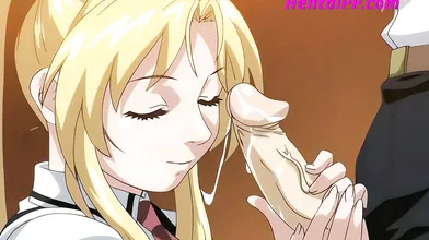 Blonde Schoolgirl Gives Her Classmate A Blowjob