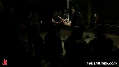 Bobbi Brixton Gets Public Disgrace Fingering Orgasms For Real Audience