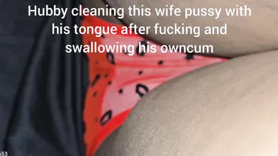 Tamil hubby fucking Wife pussy and swallowing owncum