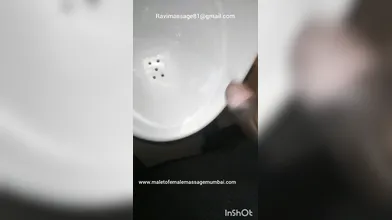 Hot young Gay masterbution in office bathroom enjoy