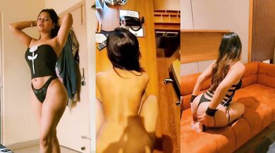 Sexy Indian Girl Teasing Giving Blowjob In Lift Then Fucking Without Removing Clothes Hard Fucking In Hotel Don't Miss